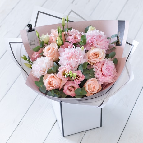 Beautifully Simple Peony Bouquet Flower Arrangement