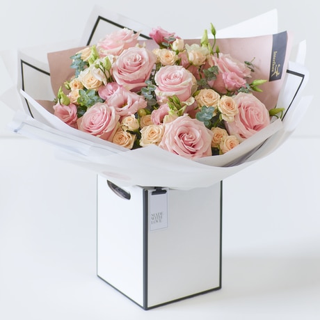 Luxury Pink Bouquet size,  inches height and  inches wide.