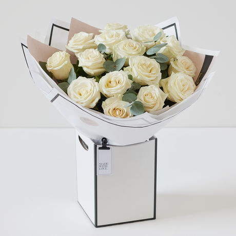 White Rose Bouquet Flower Arrangement
