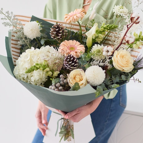 Stunning Winter Woodland Bouquet size,  inches height and  inches wide.