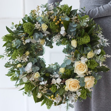 Wondrous Winter Forest Wreath size,  inches height and  inches wide.