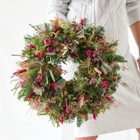 Trending Winter Flower Wreath size,  inches height and  inches wide.