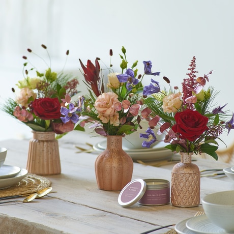 Luxury Classic Christmas Table Arrangement with candle Flower Arrangement