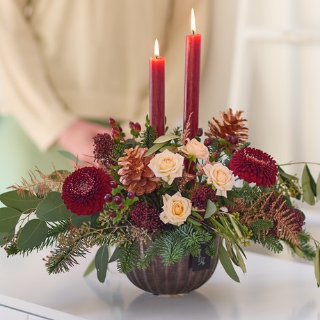 Luxury Christmas Candle Arrangement Flower Arrangement