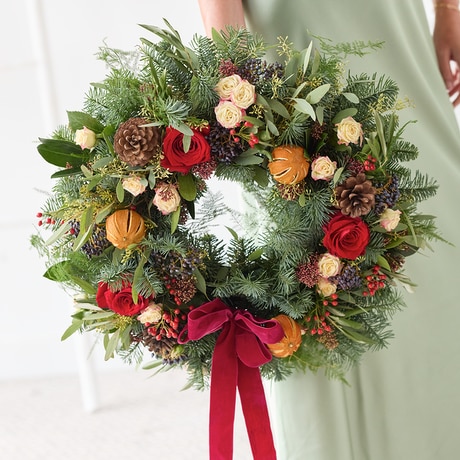 Luxury Classic Christmas Wreath size,  inches height and  inches wide.