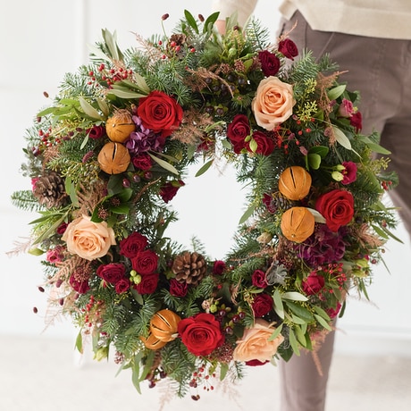 Ultimate Classic Christmas Wreath size,  inches height and  inches wide.