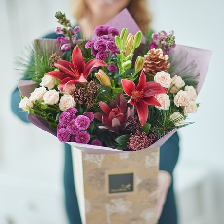 Christmas Florist's Choice Hand-tied Flower Arrangement