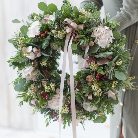 Luxury Winter Trending Door Wreath size,  inches height and  inches wide.