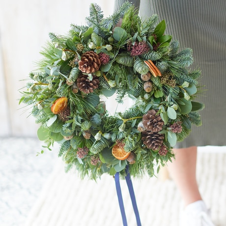 Classic Christmas Wreath size,  inches height and  inches wide.