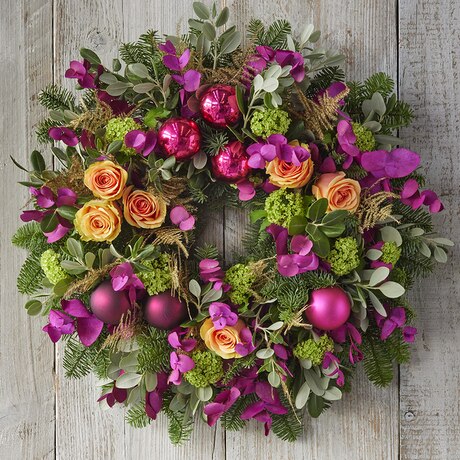 Contemporary Bespoke Christmas Wreath Flower Arrangement