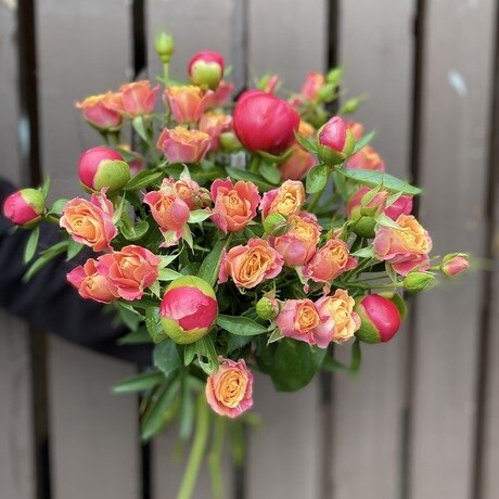 Peony & Spray Rose Bouquet