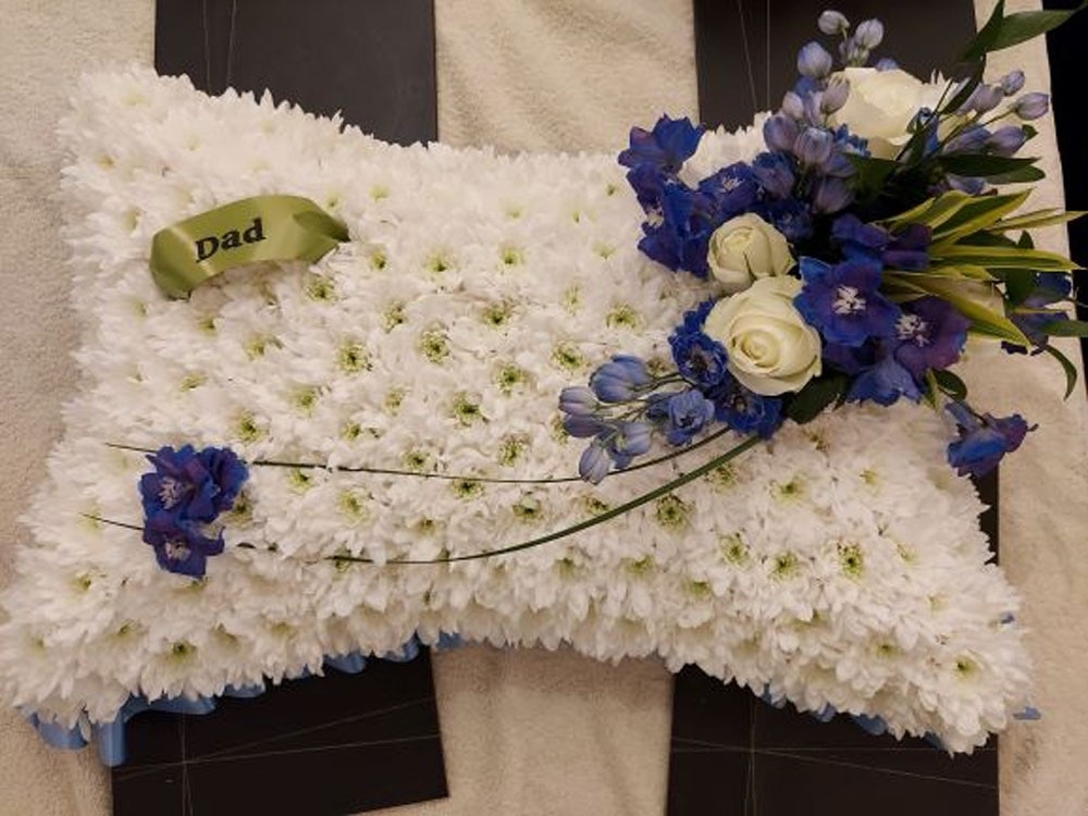 Pillow Tribute Flower Arrangement