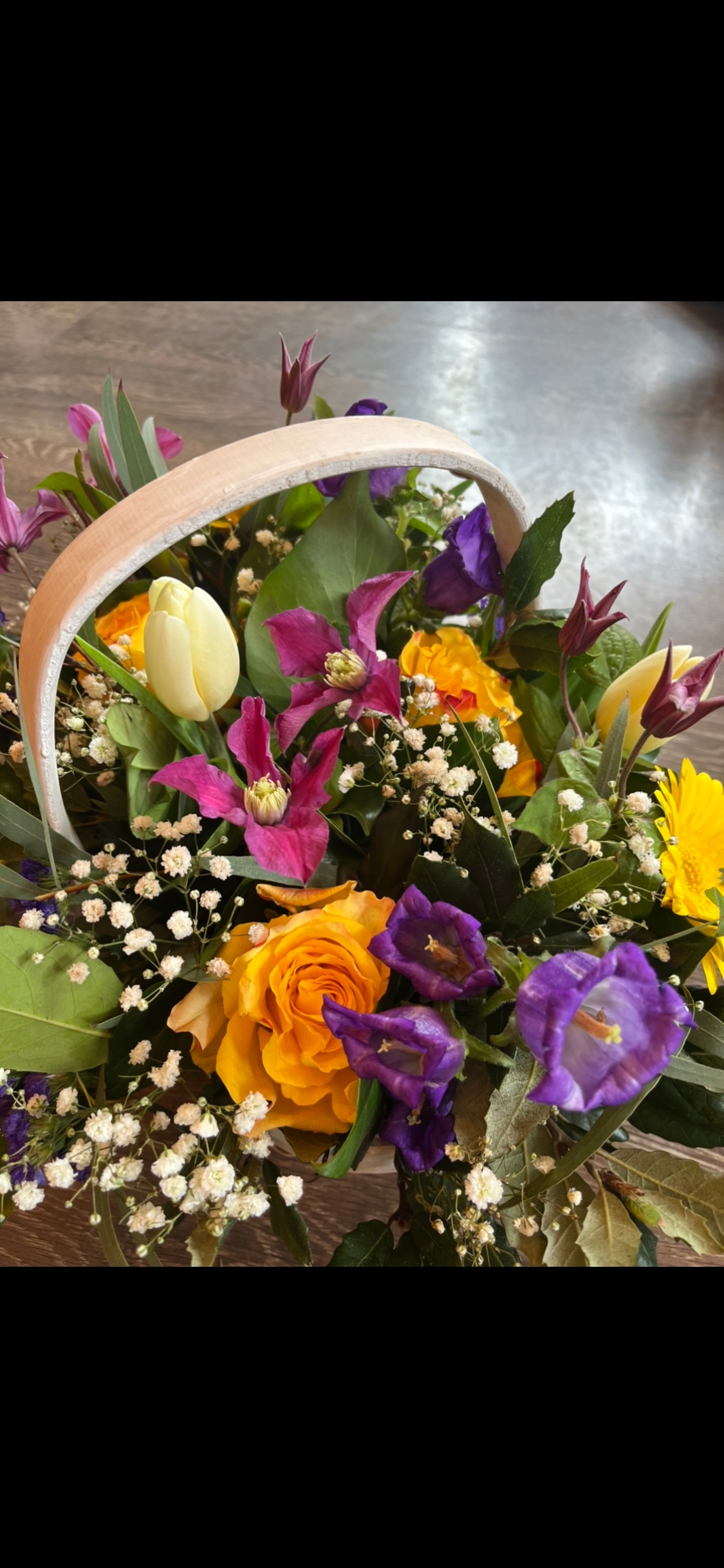 Basket of Joyful flowers Flower Arrangement