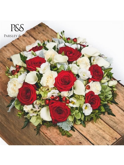 Red and White Posy Flower Arrangement