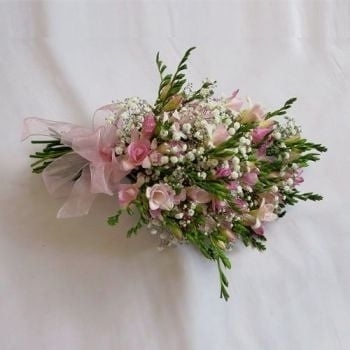 Delicate pastels florist choice sheaf Funeral Arrangement