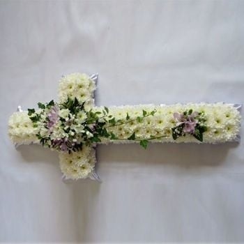 Florist Choice Cross Funeral Arrangement