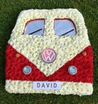 VW Camper Van Tribute Funeral Arrangement