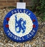 Bespoke Chelsea Football Logo Tribute Funeral Arrangement