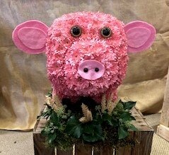 Bespoke 3D Pig Tribute Funeral Arrangement