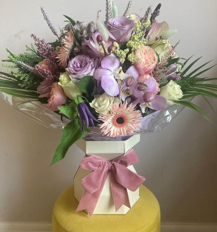 Pastel Gift Box Flower Arrangement
