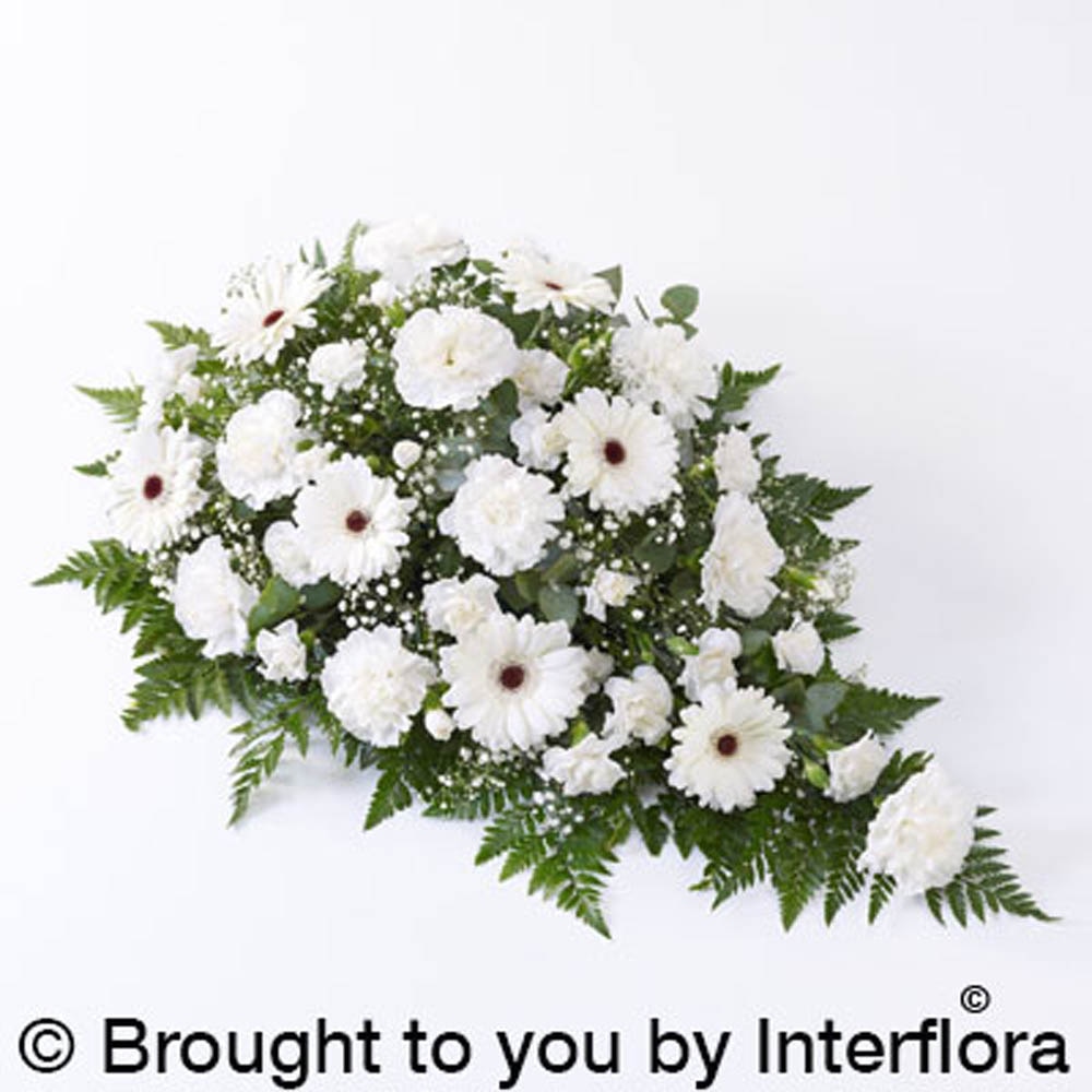 Carnation and Germini Spray White Flower Arrangement