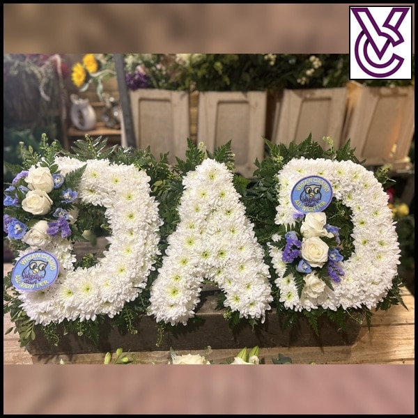 Greenery Letter Tribute Flower Arrangement