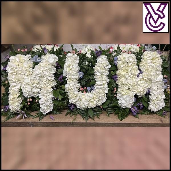 Hydrangea Letter Tribute Flower Arrangement