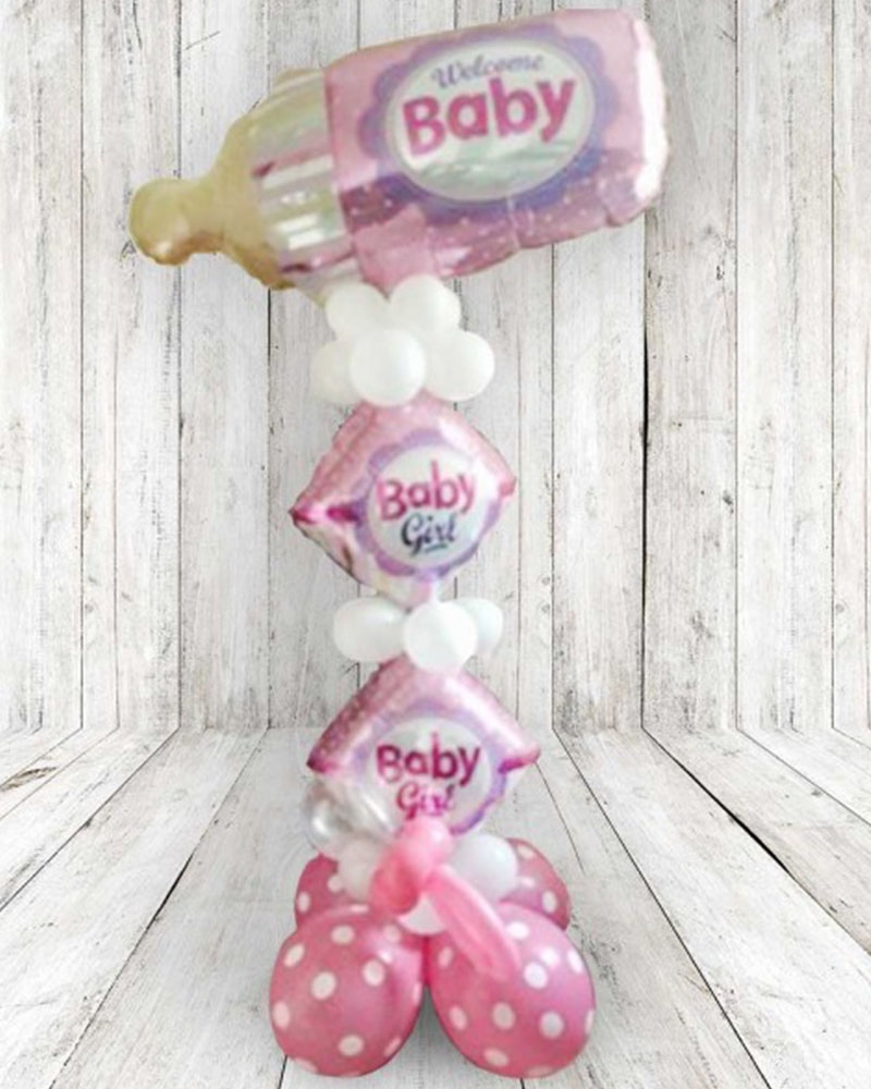 Welcome Baby Tower Balloons Flower Arrangement