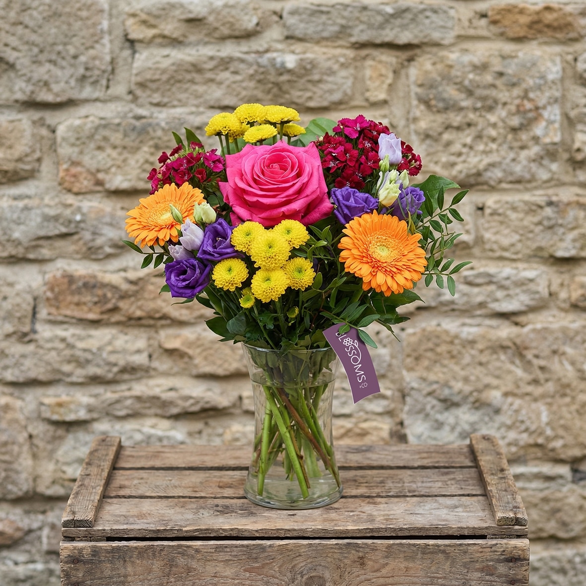 Bright Gift Box Flower Arrangement