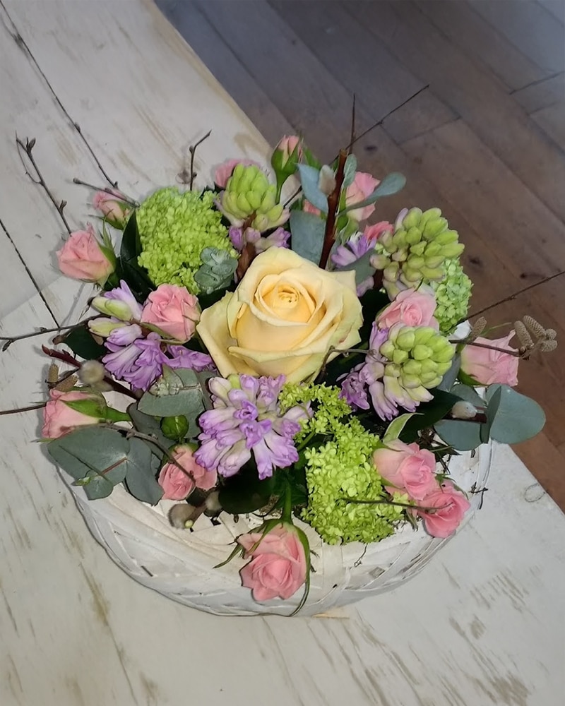 Blooming Spring Basket Flower Arrangement