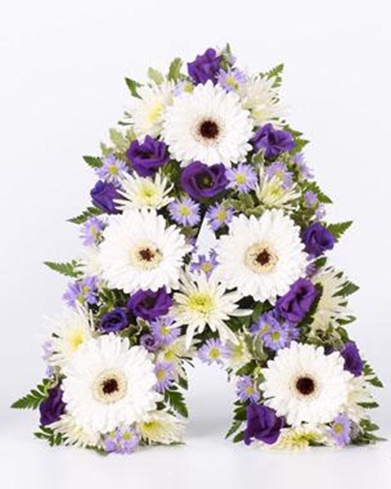 Open Letter Tribute - Blue and White Flower Arrangement
