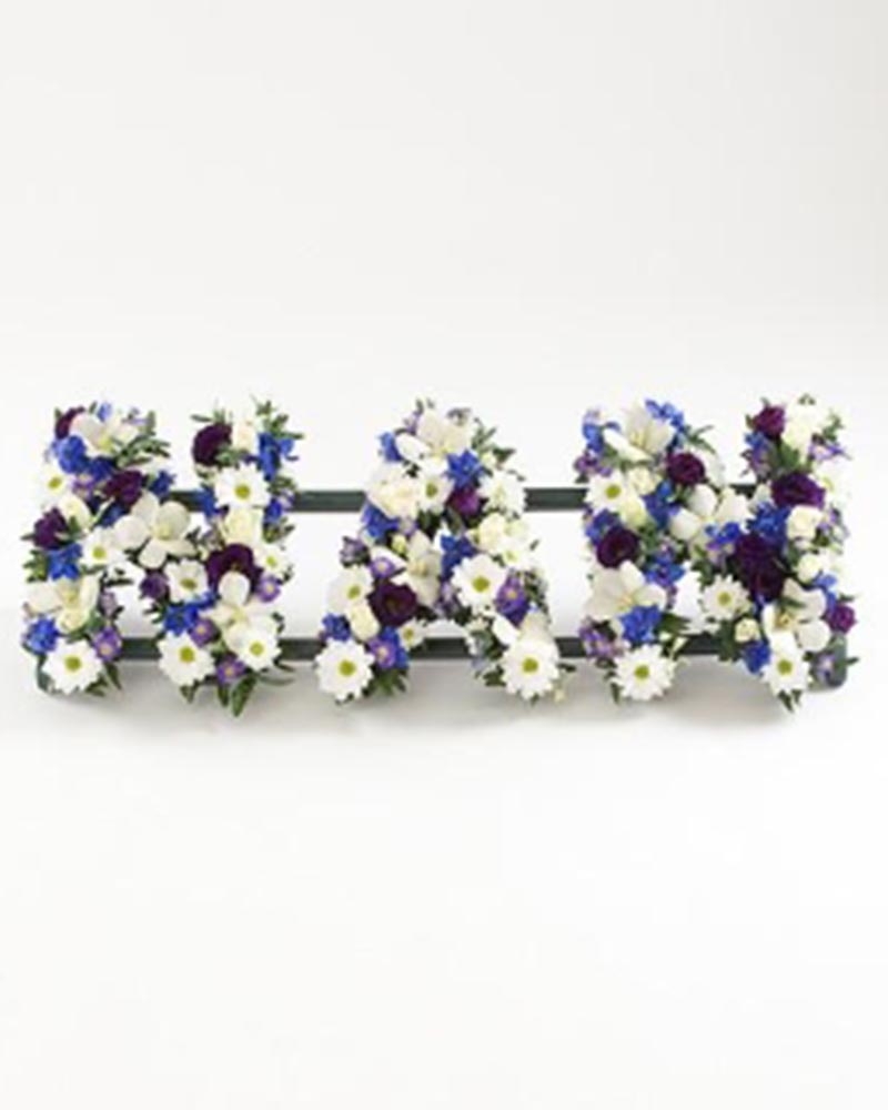 Open Letter Tribute - Blue and White Flower Arrangement