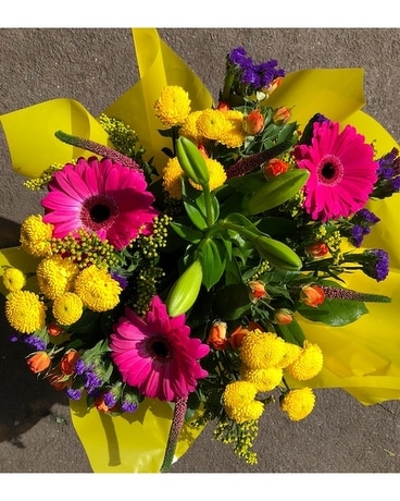 Bright & Vibrant Hand-Tied Flower Arrangement