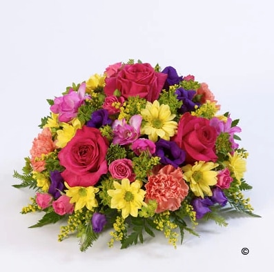 Red and Yellow Posy Funeral Arrangement