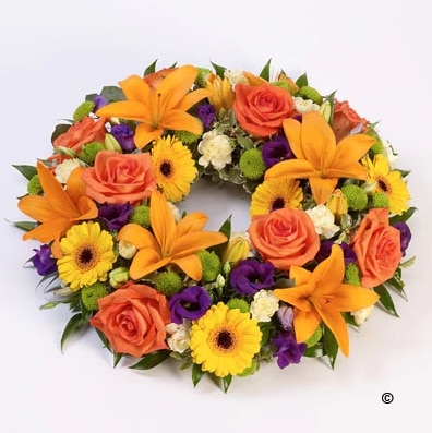 Vibrant Wreath Funeral Arrangement