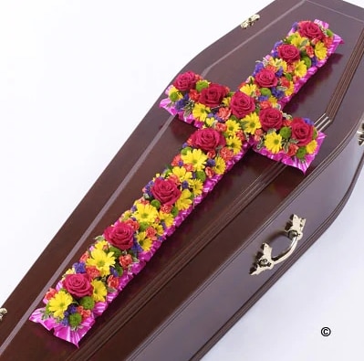 Cross Tribute Funeral Arrangement