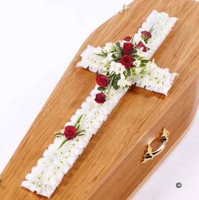 White Cross tribute Funeral Arrangement
