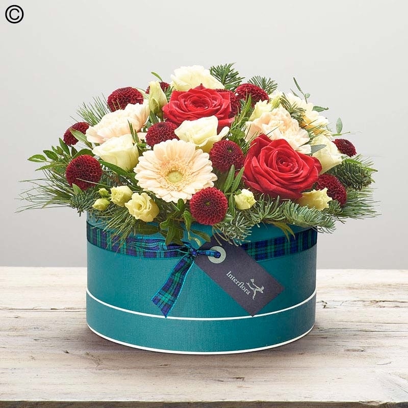 FLORIST CHOICE CHRISTMAS HATBOX Flower Arrangement