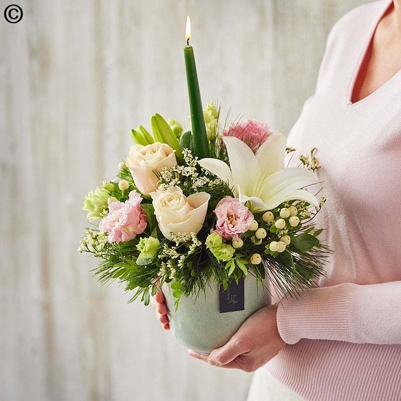Winter Candle Arrangement Flower Arrangement