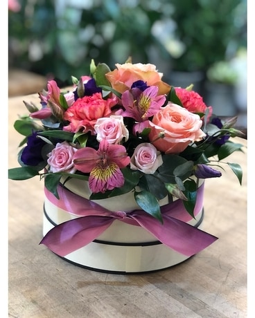 Hatbox Flower Arrangement