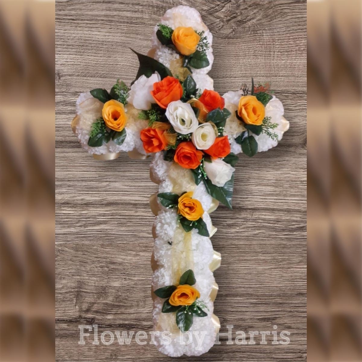 Memorial Cross Flower Arrangement