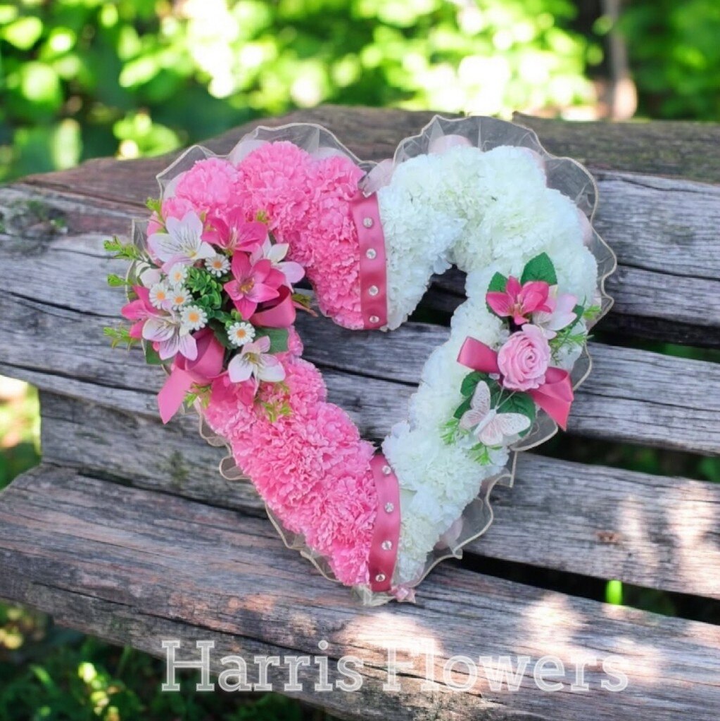 Harris Silk Open Pink Heart in Rochdale Lancashire - Harris Flowers