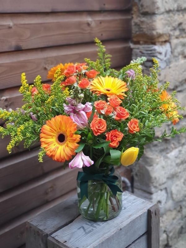 Bright Vase Arrangement Flower Arrangement