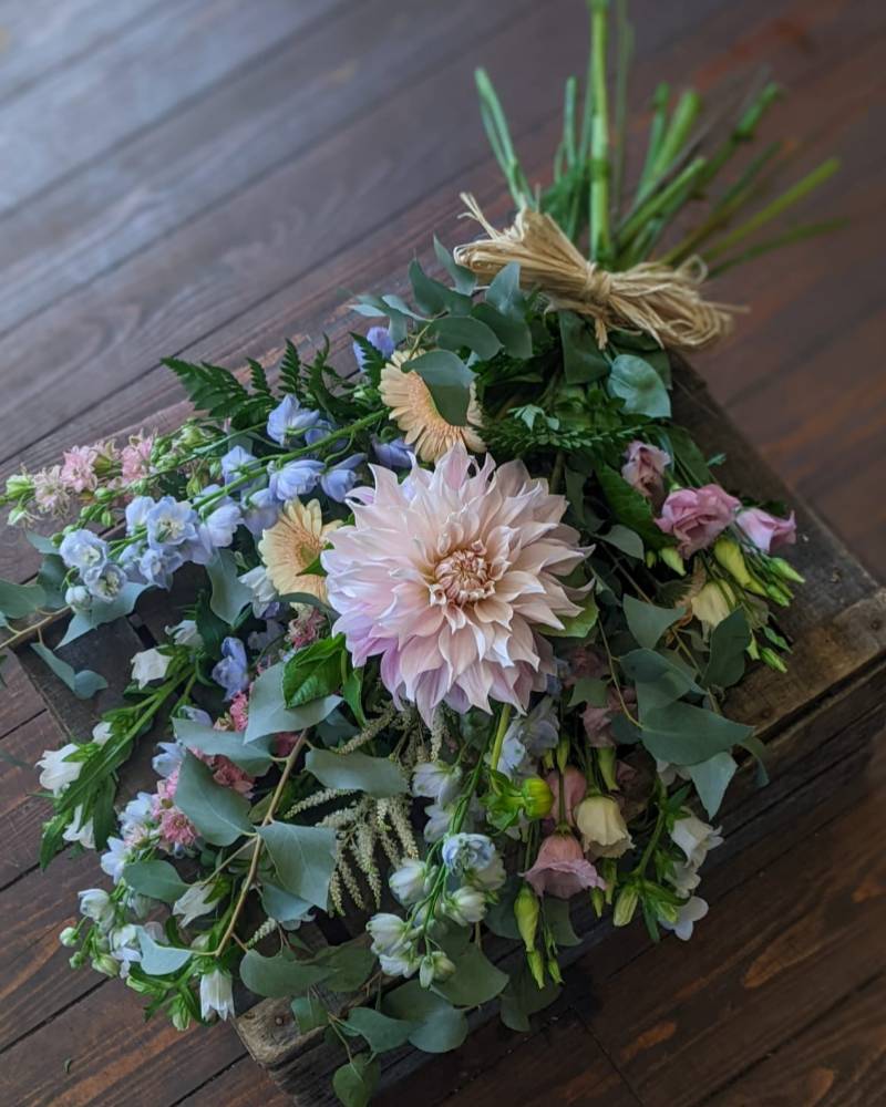 Pastel Sheaf Funeral Arrangement