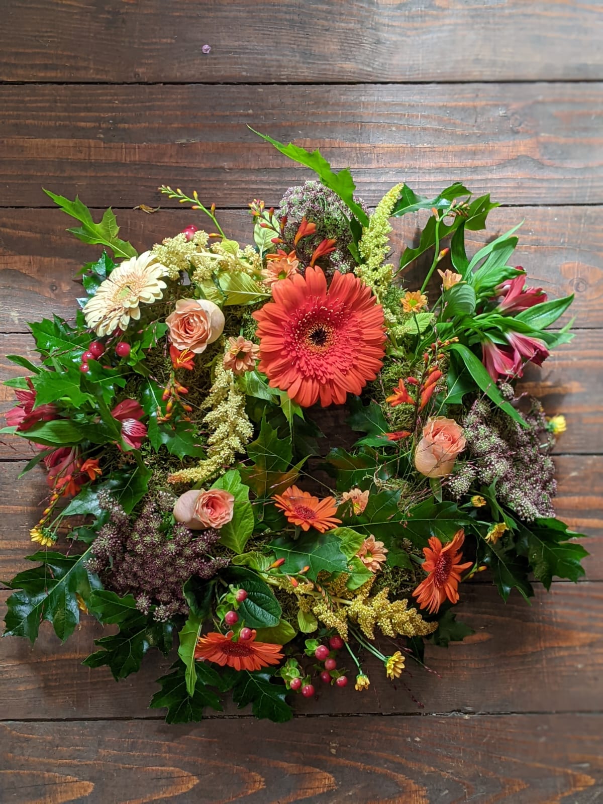 Autumnal Wreath Flower Arrangement