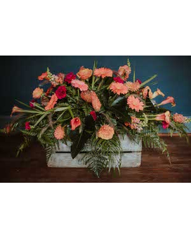 Tropical Casket Spray - Brights Funeral Casket Spray Flowers