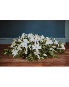 All Lily Casket Spray Funeral Casket Spray Flowers