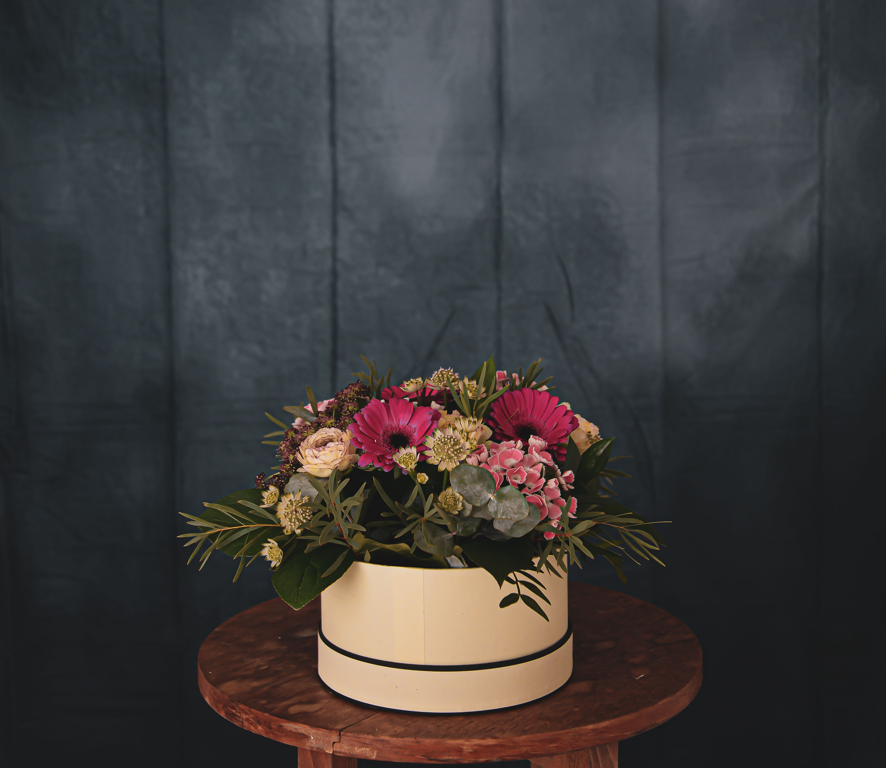 Mother's Day Hat Box Flower Arrangement