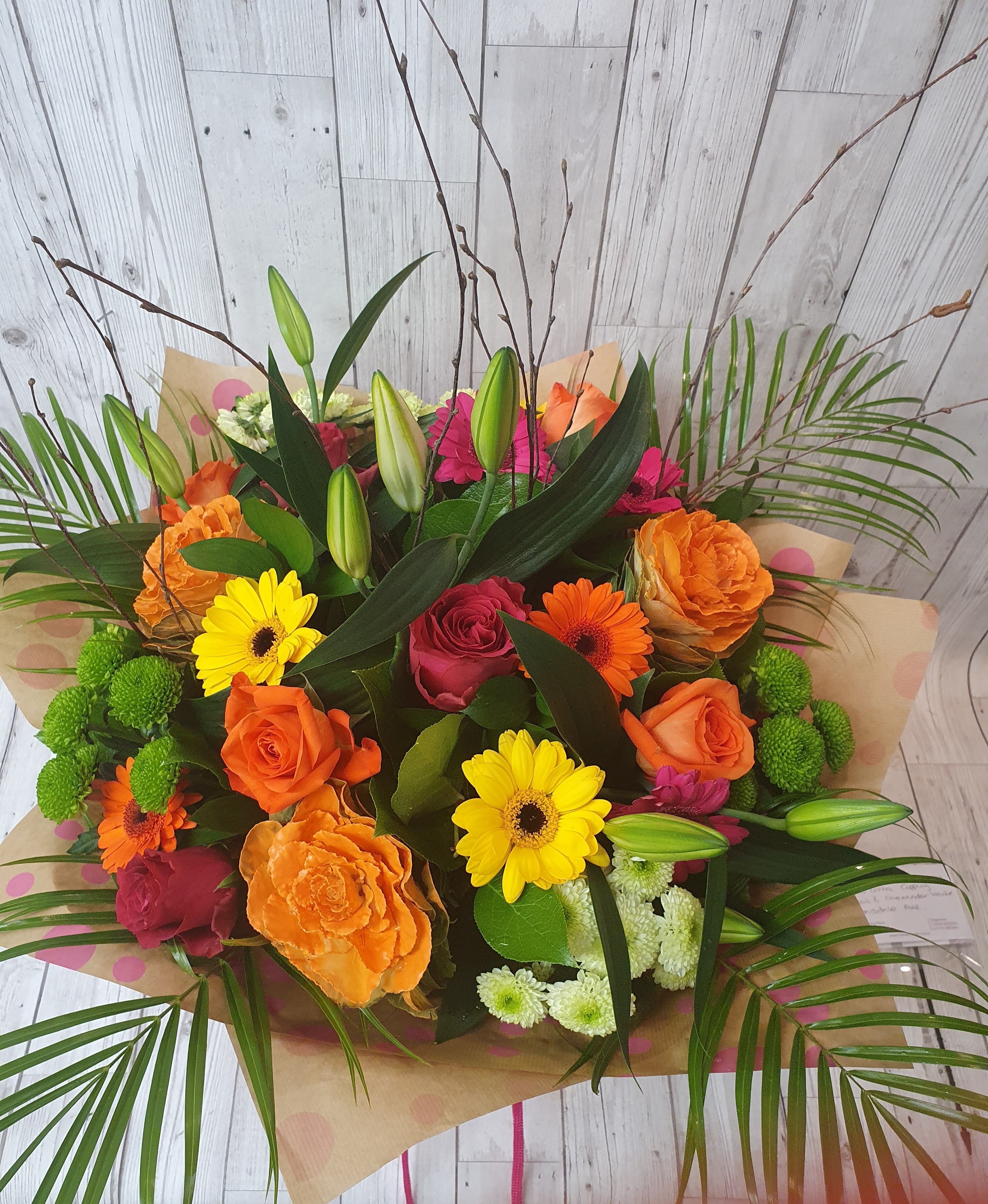 Bright Florist Choice Hand Tied Flower Arrangement