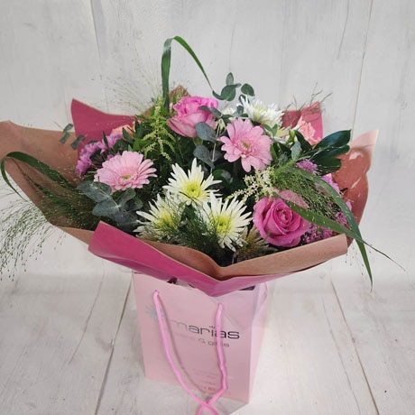 Pinks Florist Choice Handtied Flower Arrangement